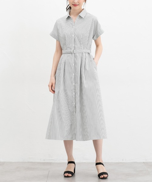 Honeys（ハニーズ）の「ウエストタックワンピース（ワンピース・レディース・ブルー系その他3/ブラック系その他/ネイビー/モカ・L/LL/M/S/3L）」の12枚目の写真