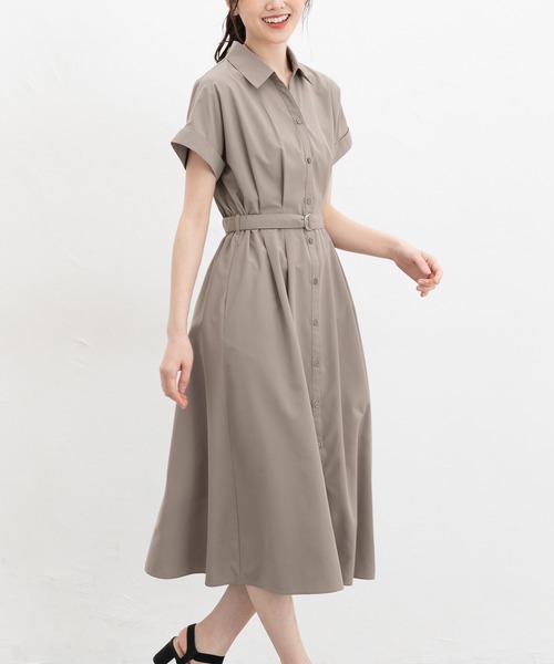 Honeys（ハニーズ）の「ウエストタックワンピース（ワンピース・レディース・ブルー系その他3/ブラック系その他/ネイビー/モカ・L/LL/M/S/3L）」の14枚目の写真