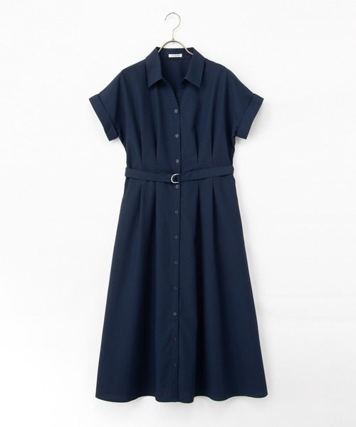 Honeys（ハニーズ）の「ウエストタックワンピース（ワンピース・レディース・ブルー系その他3/ブラック系その他/ネイビー/モカ・L/LL/M/S/3L）」の15枚目の写真