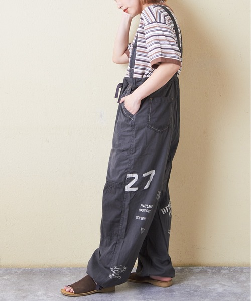 CUBE SUGAR（キューブシュガー）の「薄ツイル×ミニヘリンボン硫化染サス付カーゴパンツ（カーゴパンツ・レディース・ベージュ/スミクロ/ネイビー/カーキ・M）」の2枚目の写真