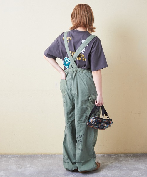 CUBE SUGAR（キューブシュガー）の「薄ツイル×ミニヘリンボン硫化染サス付カーゴパンツ（カーゴパンツ・レディース・ベージュ/スミクロ/ネイビー/カーキ・M）」の13枚目の写真