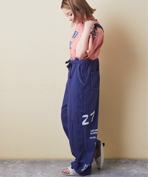 CUBE SUGAR（キューブシュガー）の「薄ツイル×ミニヘリンボン硫化染サス付カーゴパンツ（カーゴパンツ・レディース・ベージュ/スミクロ/ネイビー/カーキ・M）」の15枚目の写真