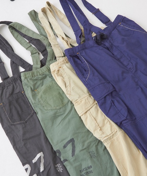 CUBE SUGAR（キューブシュガー）の「薄ツイル×ミニヘリンボン硫化染サス付カーゴパンツ（カーゴパンツ・レディース・ベージュ/スミクロ/ネイビー/カーキ・M）」の17枚目の写真