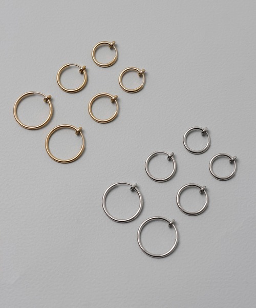 ORLEAN(オルレアン)の「【ORLEAN】シンプルフープイヤリング 1.9cm 1.5cm 1.3cm(イヤリング・レディース・ゴールド系2/シルバー系1/ゴールド/シルバー系2/シルバー/ゴールド系1・フリー)」の7枚目の写真
