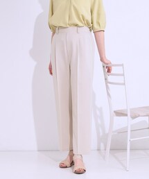 【S-LL/ひんやり】大人のきれいめスタイルに センタープレスワイドパンツ