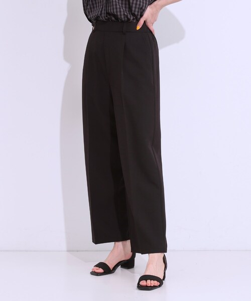 DRESKIP（ドレスキップ）の「【S-LL/ひんやり】大人のきれいめスタイルに センタープレスワイドパンツ（その他パンツ・レディース・ブラック/ライトベージュ/グレー・01/02/03/04）」の16枚目の写真