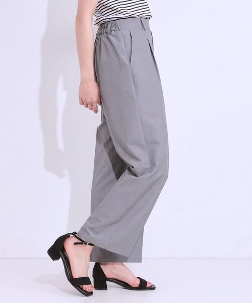 DRESKIP（ドレスキップ）の「【S-LL/ひんやり】大人のきれいめスタイルに センタープレスワイドパンツ（その他パンツ・レディース・ブラック/ライトベージュ/グレー・01/02/03/04）」の20枚目の写真