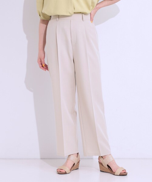 DRESKIP（ドレスキップ）の「【S-LL/ひんやり】大人のきれいめスタイルに センタープレスワイドパンツ（その他パンツ・レディース・ブラック/ライトベージュ/グレー・01/02/03/04）」の11枚目の写真