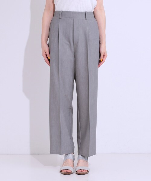 DRESKIP（ドレスキップ）の「【S-LL/ひんやり】大人のきれいめスタイルに センタープレスワイドパンツ（その他パンツ・レディース・ブラック/ライトベージュ/グレー・01/02/03/04）」の15枚目の写真
