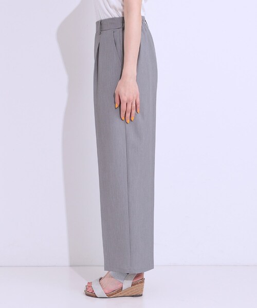 DRESKIP（ドレスキップ）の「【S-LL/ひんやり】大人のきれいめスタイルに センタープレスワイドパンツ（その他パンツ・レディース・ブラック/ライトベージュ/グレー・01/02/03/04）」の4枚目の写真