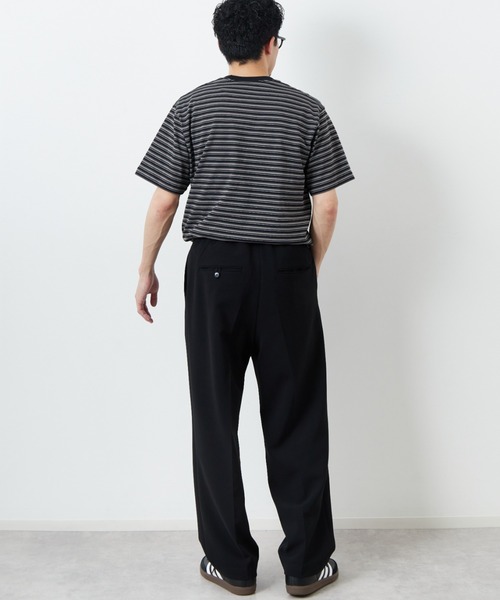 DANTON/ダントン] ワンポイントロゴ ボーダーポケットTシャツ（T