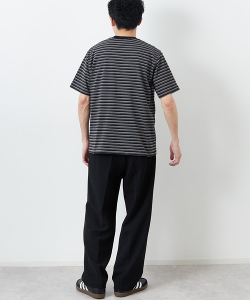 DANTON/ダントン] ワンポイントロゴ ボーダーポケットTシャツ（T