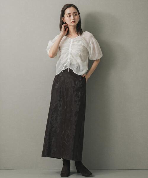 セール】シャーリングブラウス(5分袖)（シャツ/ブラウス）｜SENSE OF