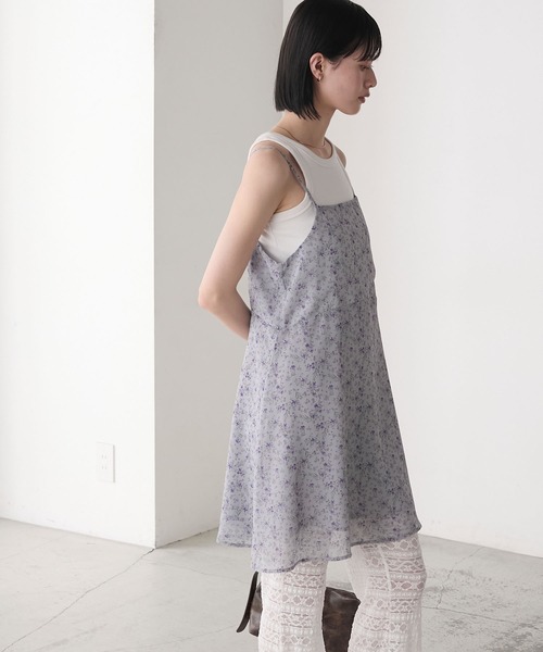 【PUCCI】メッシュ&コットン ミニワンピース *関税送料込 forksy.】小花柄 シアー キャミソール ミニワンピース