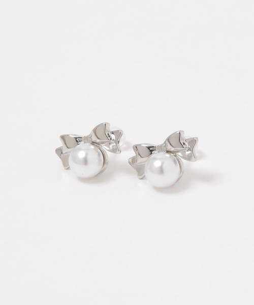 FOREVER 21(フォーエバー トゥエンティーワン)の「リボンパールピアス(ピアス(両耳用)・レディース・ゴールド/シルバー・FREE)」の3枚目の写真