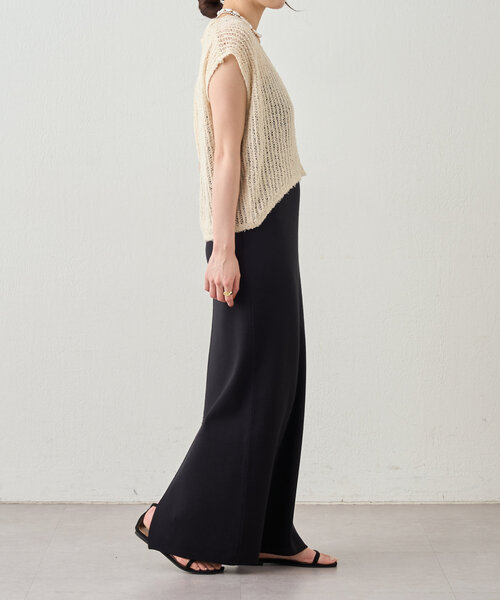 SHENERY(シーナリー)の「【2サイズ展開】透かし編みVネックニットベスト(ベスト・レディース・グレー系その他/アイボリー/ブラック・36/38)」の11枚目の写真