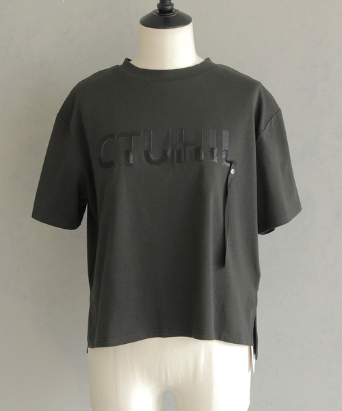 セール】【&g'aime】ロゴレザーベルトTシャツ Logo Belted Tee