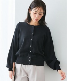 7days Life Styling | 前後2WAYメタルボタン綿混ニットカーディガン(接触冷感・毛玉になりにくい・UVカット)<大きいサイズ有>(ニット/セーター)