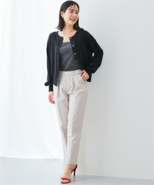 7days Life Styling(セブンデイズライフスタイリング)の「【接触冷感/UVカット】前後2WAYメタルボタン綿混ニットカーディガン(ニット/セーター・レディース・ブルー/杢グレー/ブラック・S/M/L/LL/3L)」の8枚目の写真