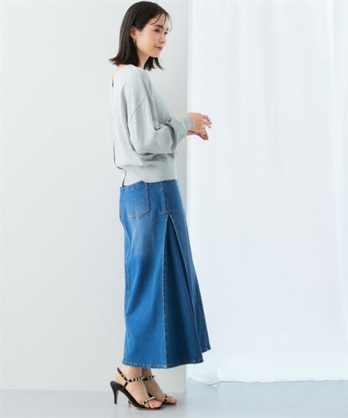 7days Life Styling(セブンデイズライフスタイリング)の「【接触冷感/UVカット】前後2WAYメタルボタン綿混ニットカーディガン(ニット/セーター・レディース・ブルー/杢グレー/ブラック・S/M/L/LL/3L)」の13枚目の写真