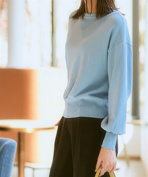 7days Life Styling(セブンデイズライフスタイリング)の「【接触冷感/UVカット】前後2WAYメタルボタン綿混ニットカーディガン(ニット/セーター・レディース・ブルー/杢グレー/ブラック・S/M/L/LL/3L)」の16枚目の写真