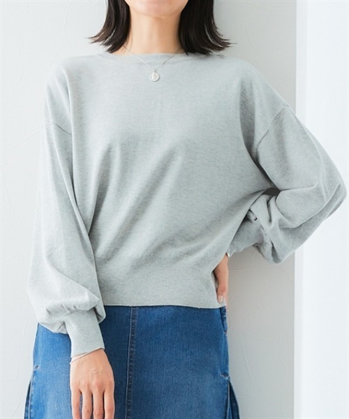 7days Life Styling(セブンデイズライフスタイリング)の「【接触冷感/UVカット】前後2WAYメタルボタン綿混ニットカーディガン(ニット/セーター・レディース・ブルー/杢グレー/ブラック・S/M/L/LL/3L)」の19枚目の写真