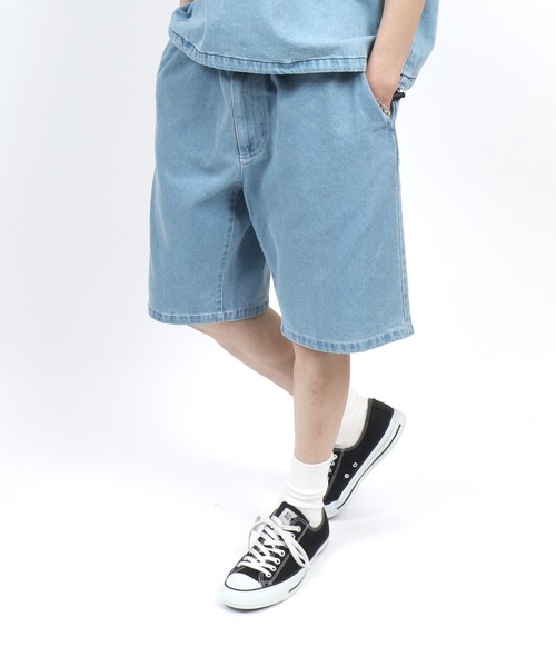 ANPAS(アンパス)の「Vintage Design Indigo Denim&Color Half Pants/ヴィンテージデザイン インディゴ デニム カラーパンツ ハーフパンツ メンズ レディース(デニムパンツ・メンズ・ブルー系その他/カーキ/アイボリー/ブラック系その他/イエロー/ピンク/ブルー系その他2/チャコール・LL/M/L)」の5枚目の写真