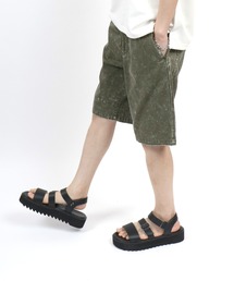 ANPAS | Vintage Design Indigo Denim&Color Half Pants/ヴィンテージデザイン インディゴ デニム カラーパンツ ハーフパンツ メンズ レディース(デニムパンツ)