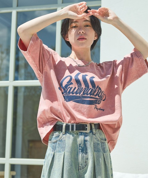 PAGEBOY（ページボーイ）の「サウナボーイコラボ フロカレッジＴ（Tシャツ/カットソー・レディース・ピンク/オフホワイト/ブラック・FREE）」の16枚目の写真