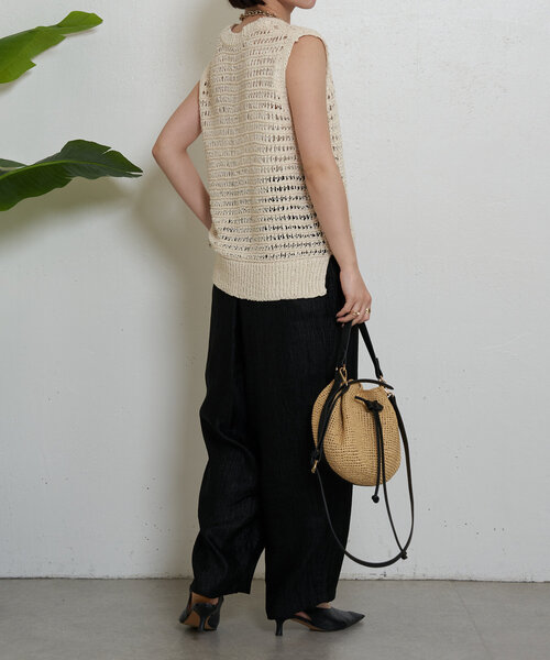 Jena espace merveilleux（ジェナ　エスパスメルヴェイユ）の「テープヤーンベスト（カーディガン/ボレロ・レディース・グレー/ベージュ・FREE）」の14枚目の写真