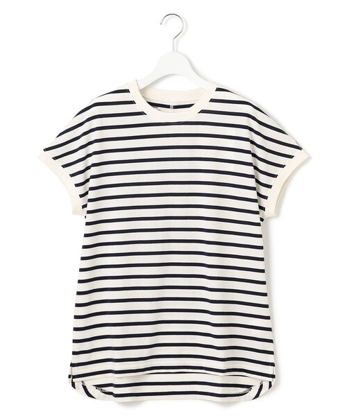 J.PRESS YORK STREET(ジェイプレスヨークストリート)の「【WOMEN】ボーダーキャップスリーブ Tシャツ(Tシャツ/カットソー・レディース・ブラック系1/ネイビー系1・F)」の6枚目の写真