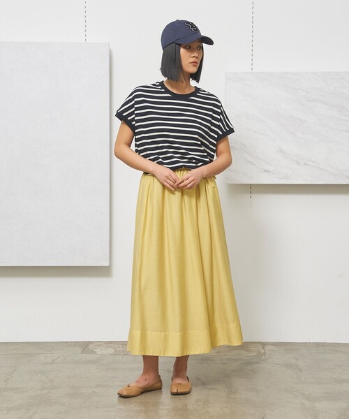 J.PRESS YORK STREET(ジェイプレスヨークストリート)の「【WOMEN】ボーダーキャップスリーブ Tシャツ(Tシャツ/カットソー・レディース・ブラック系1/ネイビー系1・F)」の7枚目の写真