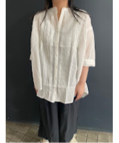 Rydia（リディア）の「ピンタックブラウス（シャツ/ブラウス・レディース・グリーン/ブラック/オフホワイト・M）」の2枚目の写真