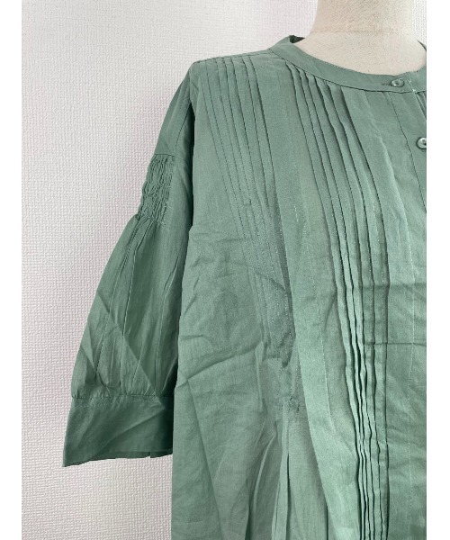 Rydia（リディア）の「ピンタックブラウス（シャツ/ブラウス・レディース・グリーン/ブラック/オフホワイト・M）」の8枚目の写真