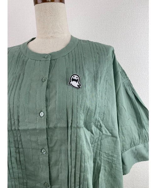 Rydia（リディア）の「ピンタックブラウス（シャツ/ブラウス・レディース・グリーン/ブラック/オフホワイト・M）」の7枚目の写真