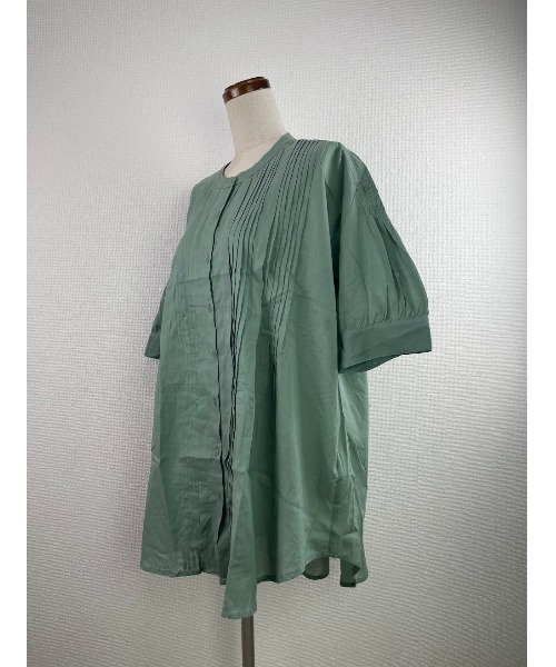 Rydia（リディア）の「ピンタックブラウス（シャツ/ブラウス・レディース・グリーン/ブラック/オフホワイト・M）」の6枚目の写真