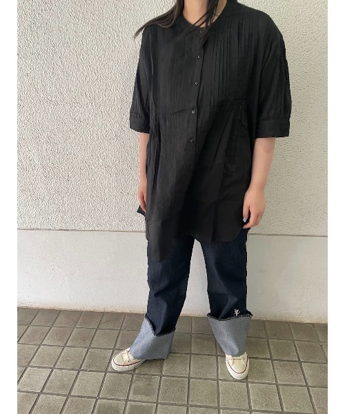 Rydia（リディア）の「ピンタックブラウス（シャツ/ブラウス・レディース・グリーン/ブラック/オフホワイト・M）」の11枚目の写真