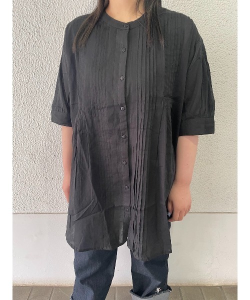 Rydia（リディア）の「ピンタックブラウス（シャツ/ブラウス・レディース・グリーン/ブラック/オフホワイト・M）」の13枚目の写真