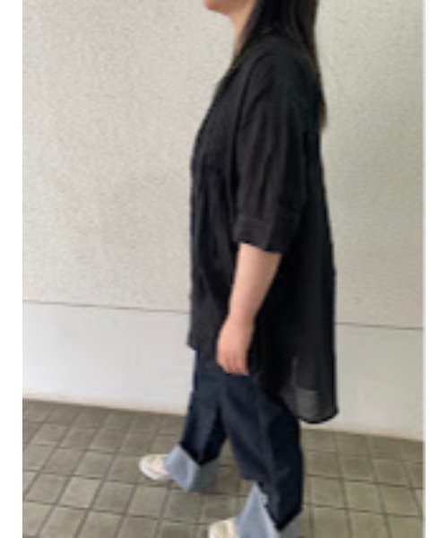 Rydia（リディア）の「ピンタックブラウス（シャツ/ブラウス・レディース・グリーン/ブラック/オフホワイト・M）」の12枚目の写真