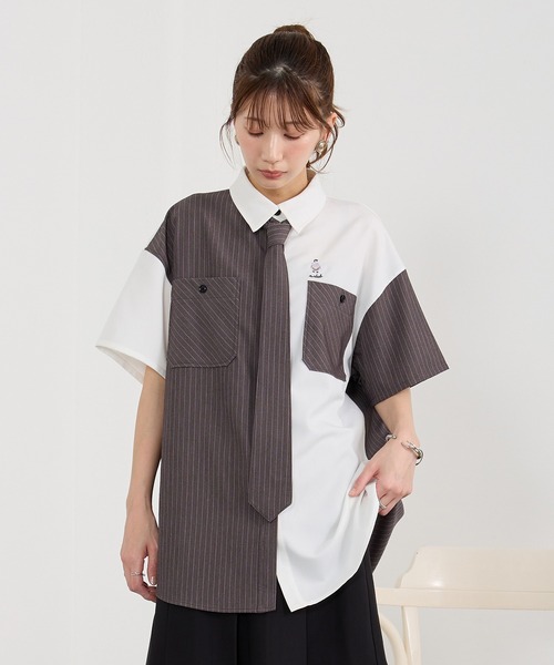 セール】アニマル刺繍オーバーシャツ（シャツ/ブラウス