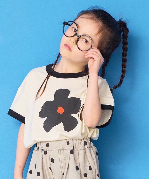 MARKEY'S（マーキーズ）の「リンガープリントＴシャツ（Tシャツ/カットソー・キッズ・イエロー/グレー/オフホワイト/ライトグリーン・L/M/S/XS/LL）」の2枚目の写真