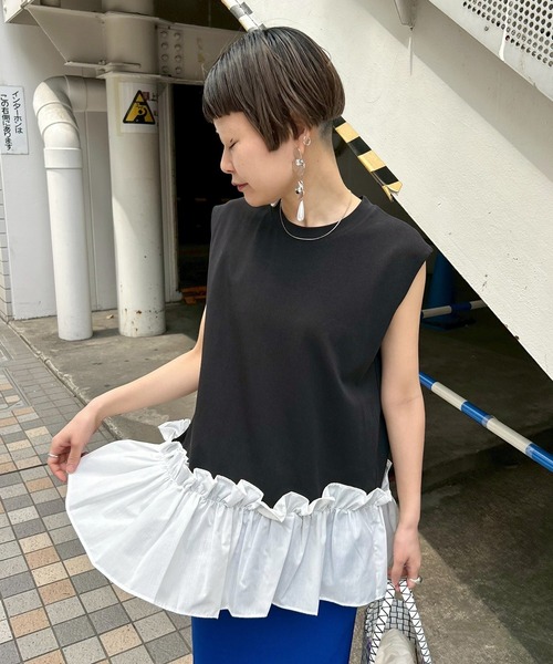 Narcissus ナルシス ノースリーブフリルトップ セール】【Narcissus】ノースリーブフリルトップ（タンクトップ