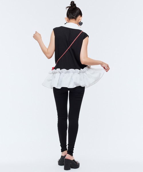 Narcissus（ナルシス）の「バイカラーフリルノースリーブ（タンクトップ・レディース・グレー/ブラック・FREE）」の14枚目の写真