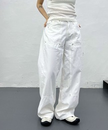 アイレット リベット コットン ワイドパンツ