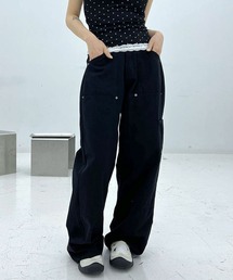 アイレット リベット コットン ワイドパンツ