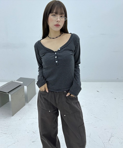 4INT.（フォイント）の「アイレット リベット コットン ワイドパンツ（その他パンツ・レディース・ホワイト/ブラック/ベージュ/ブラウン・S/M）」の15枚目の写真