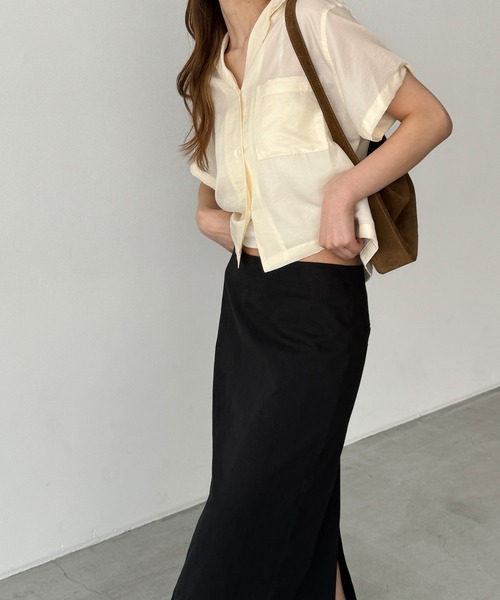 CANAL JEAN（キャナルジーン）の「El mar　テンセル開襟シャツ（シャツ/ブラウス・レディース・クリーム/ネイビー/ホワイト・ONE SIZE）」の10枚目の写真