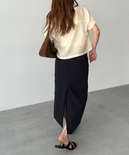 CANAL JEAN（キャナルジーン）の「El mar　テンセル開襟シャツ（シャツ/ブラウス・レディース・クリーム/ネイビー/ホワイト・ONE SIZE）」の11枚目の写真