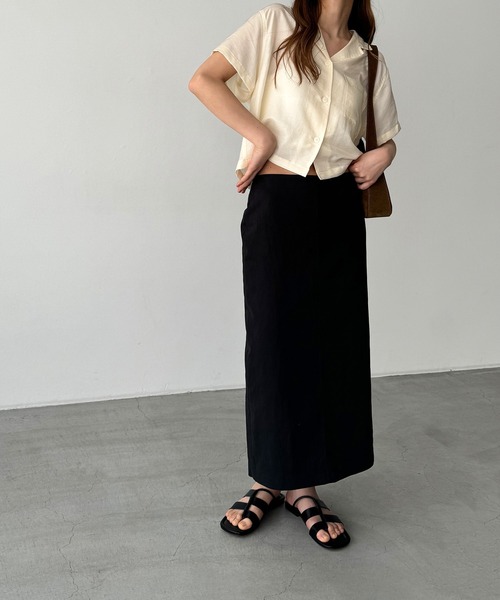 CANAL JEAN（キャナルジーン）の「El mar　テンセル開襟シャツ（シャツ/ブラウス・レディース・クリーム/ネイビー/ホワイト・ONE SIZE）」の12枚目の写真