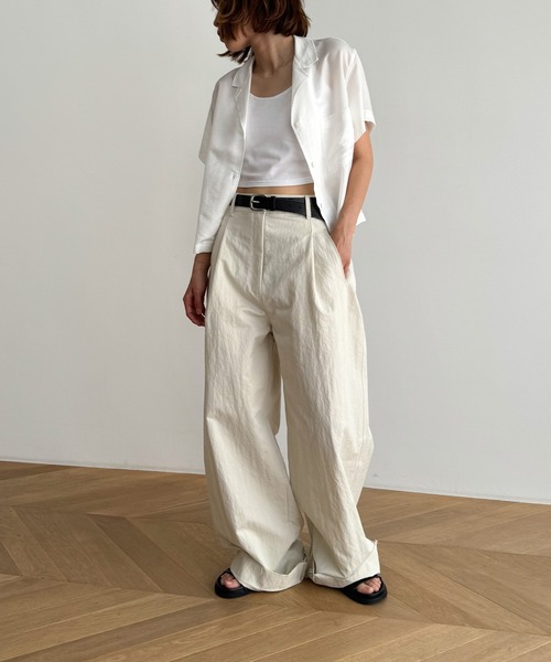 CANAL JEAN（キャナルジーン）の「El mar　テンセル開襟シャツ（シャツ/ブラウス・レディース・クリーム/ネイビー/ホワイト・ONE SIZE）」の9枚目の写真